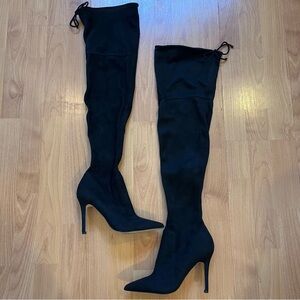 Aldo thigh high suede heel boots